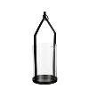 Kandelaar met glas Ø12x34,5 cm zwart