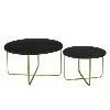 Salontafel Levi zwart/goud, set van 2
