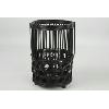 Windlicht Jannik rattan Ø21x32 cm zwart