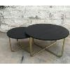 Salontafel Levi zwart/goud, set van 2