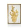 Wanddeco cactus 60x40 cm goud
